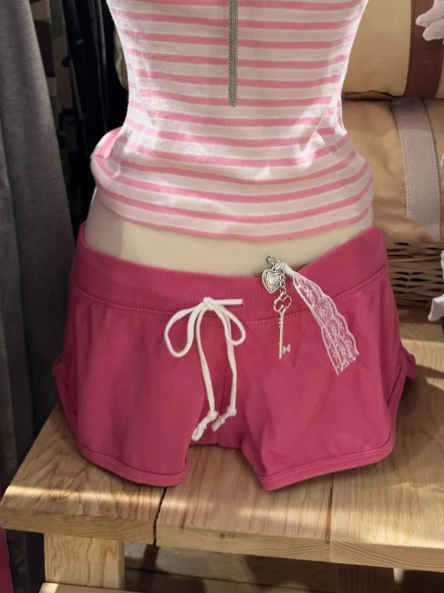 New Rose Pink Cotton Short Pan - огляд і ціна Short Linen Drawstring