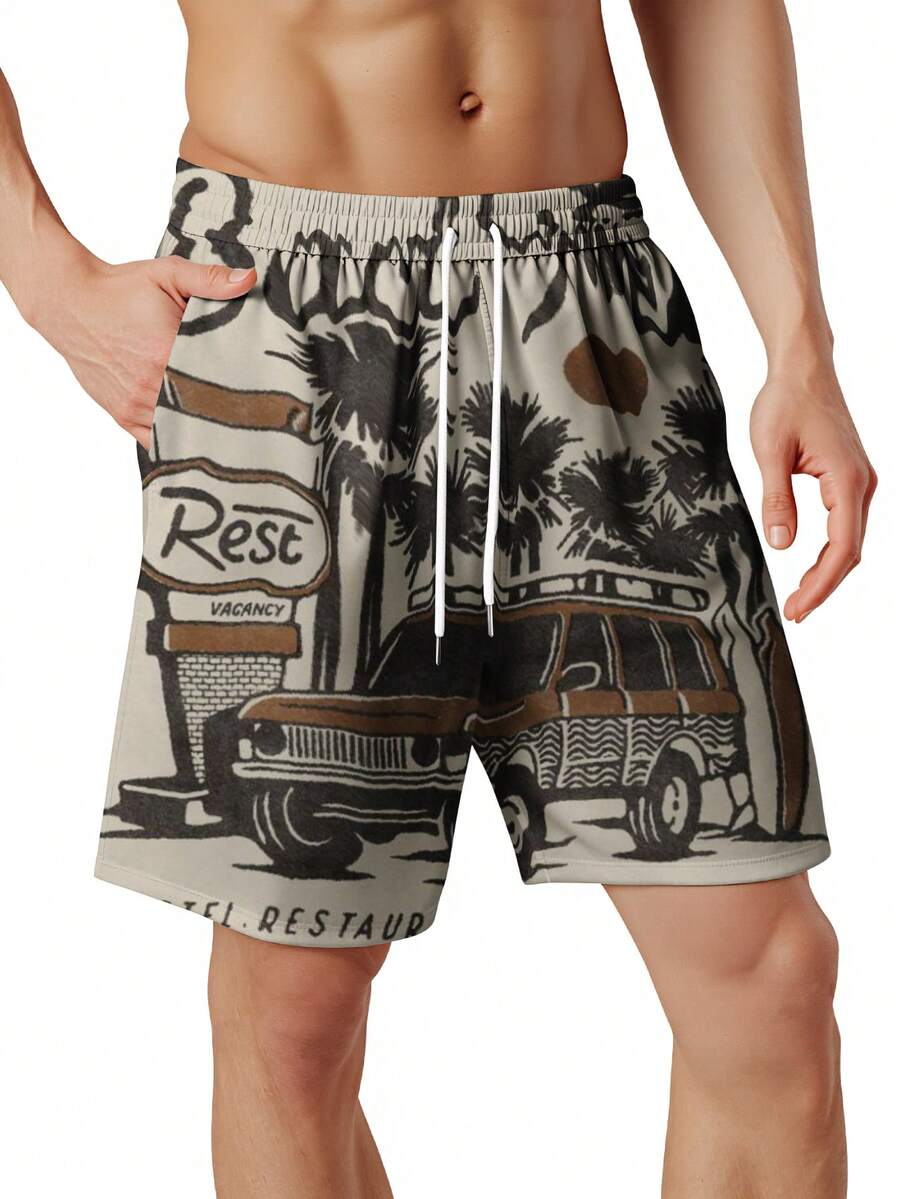 Mens Beach Trip Print Board Sh - огляд і ціна Swim Trunk Quick Dry