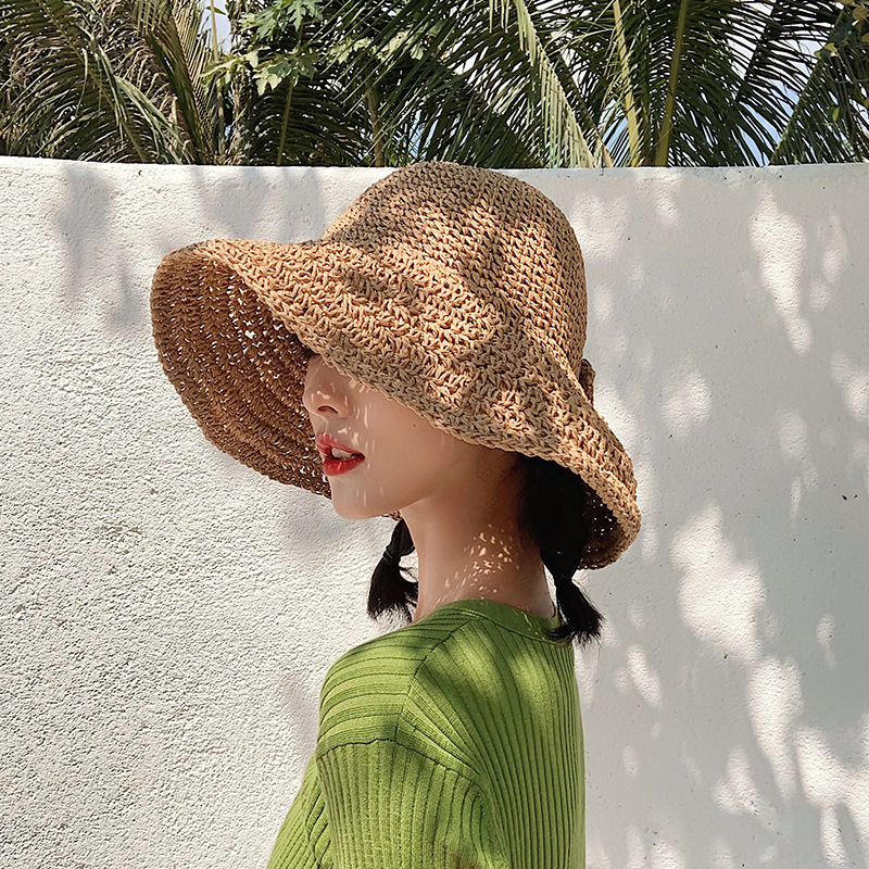 1Pcs Bow Sun Hat Wide Brim Flo - огляд і ціна Bucket Hat Straw