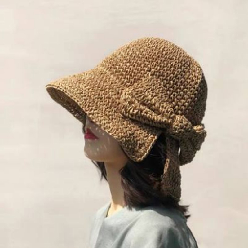 1Pcs Bow Sun Hat Wide Brim Flo - огляд і ціна Bucket Hat Straw