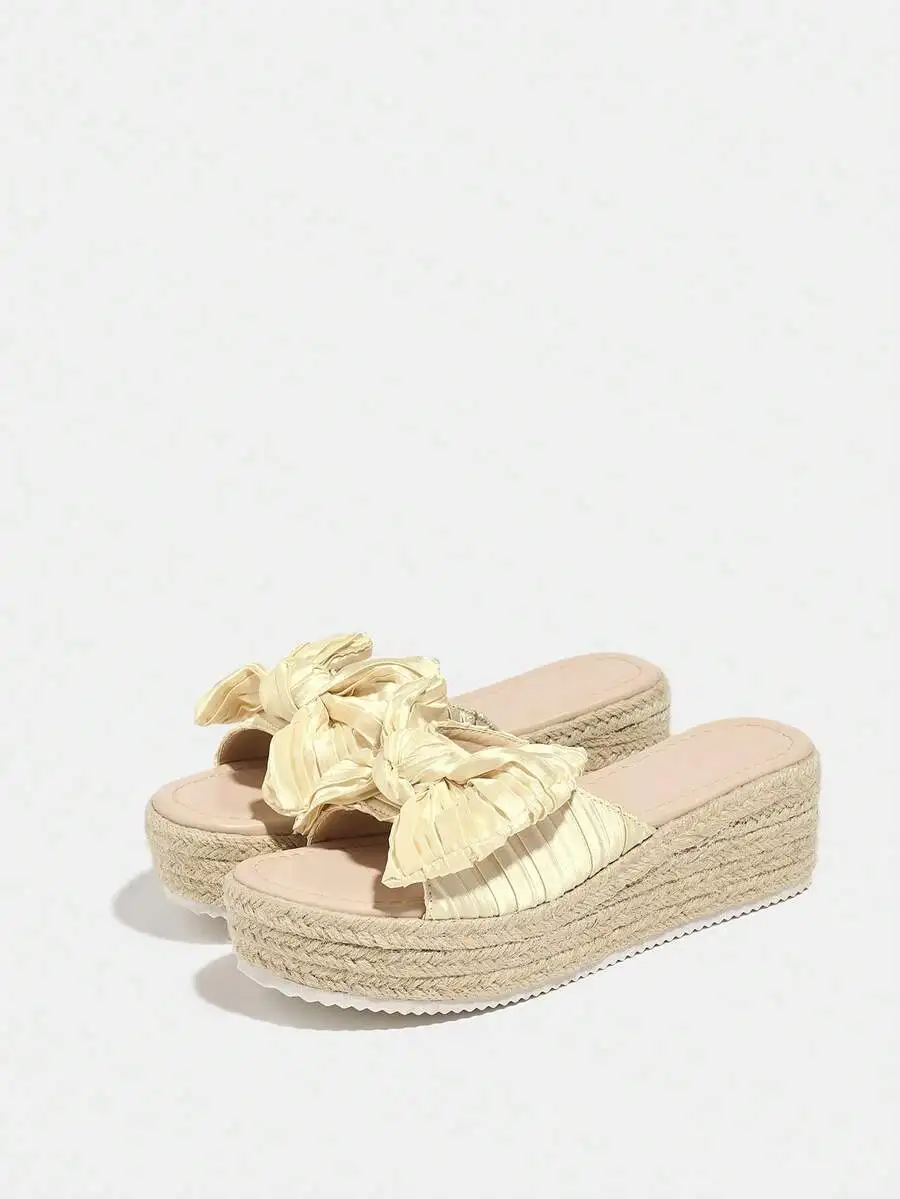 Pleated Satin Bow Espadrille P - огляд і ціна Espadrille Slip On
