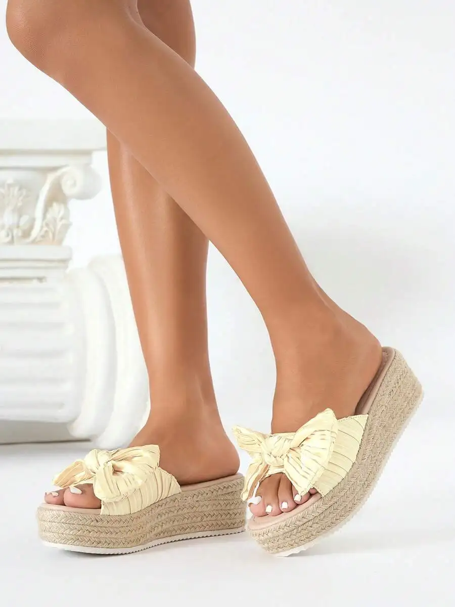 Pleated Satin Bow Espadrille P - огляд і ціна Espadrille Slip On