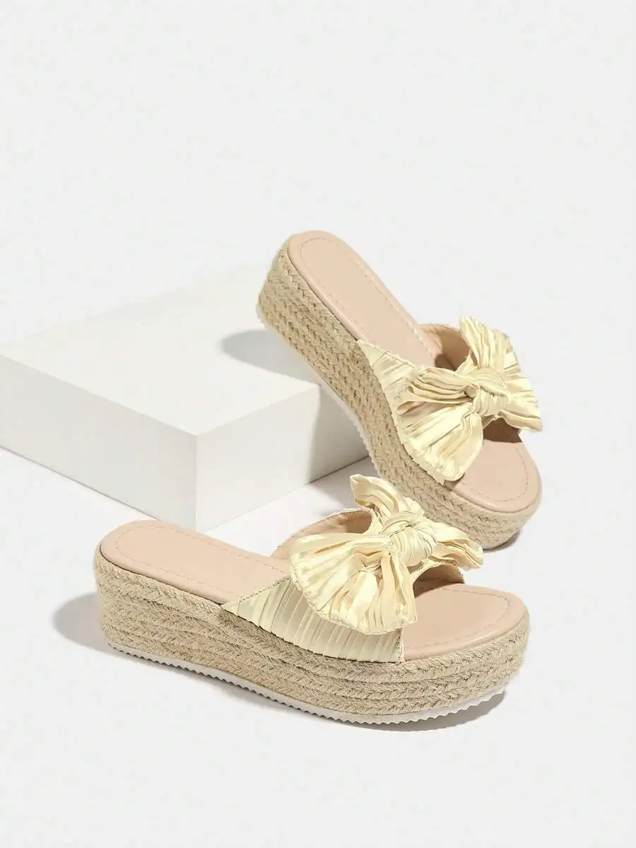 Pleated Satin Bow Espadrille P - огляд і ціна Espadrille Slip On
