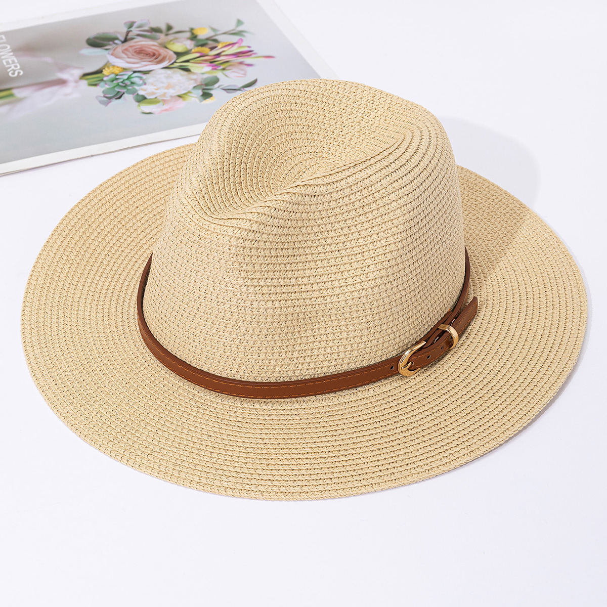 Panama straw hat, female jazz  - огляд і ціна Bucket Hat Straw