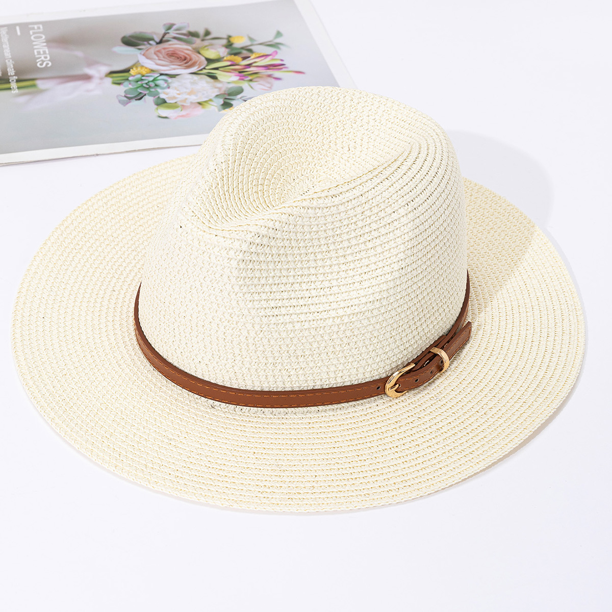 Panama straw hat, female jazz  - огляд і ціна Bucket Hat Straw