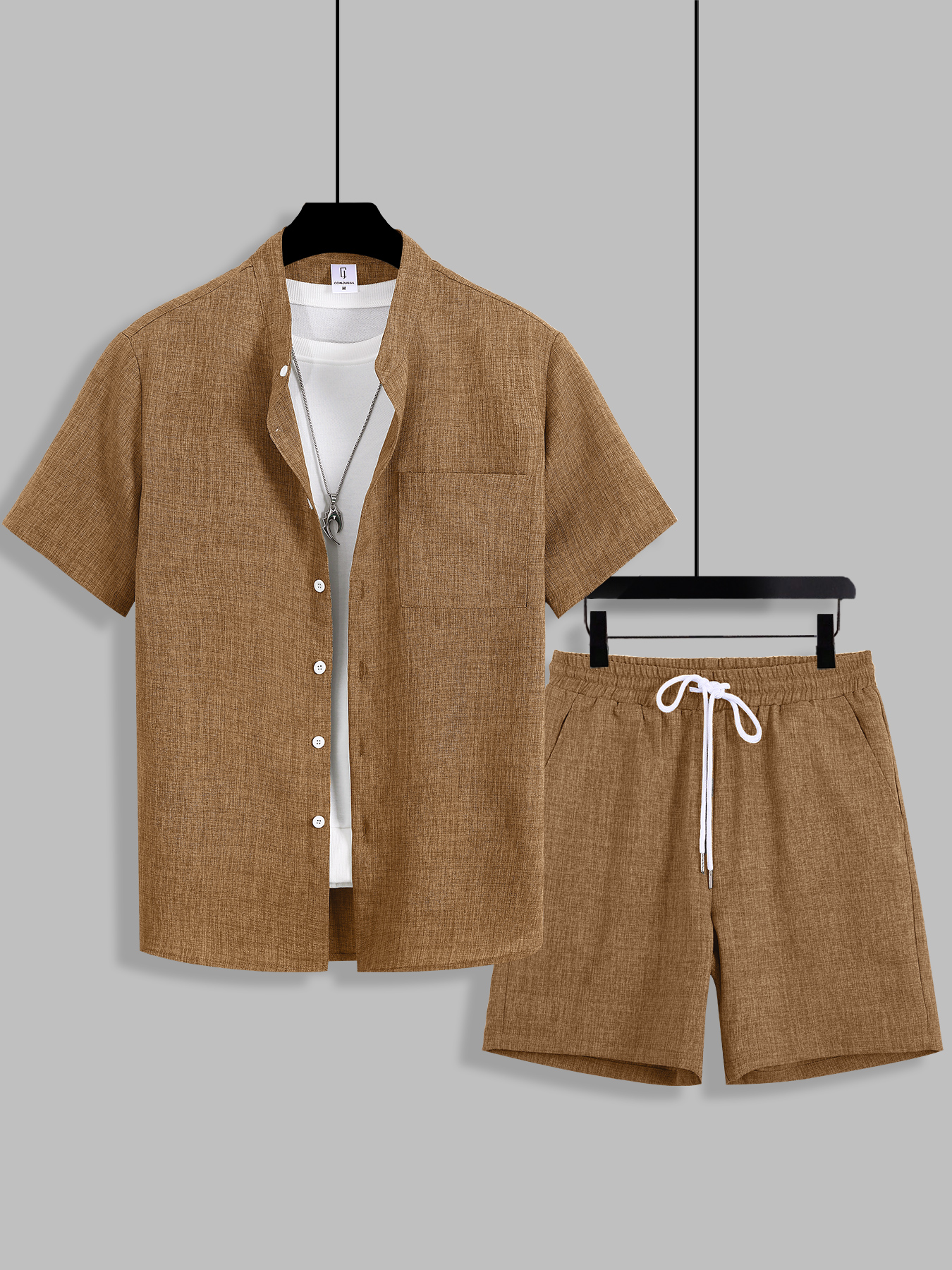 Summer Men's Cotton Linen Text - огляд і ціна Linen Shirt Breathable