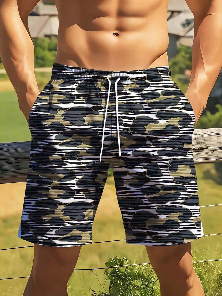 Mens Camouflage Print Swim Tru - огляд і ціна Swim Trunk Quick Dry