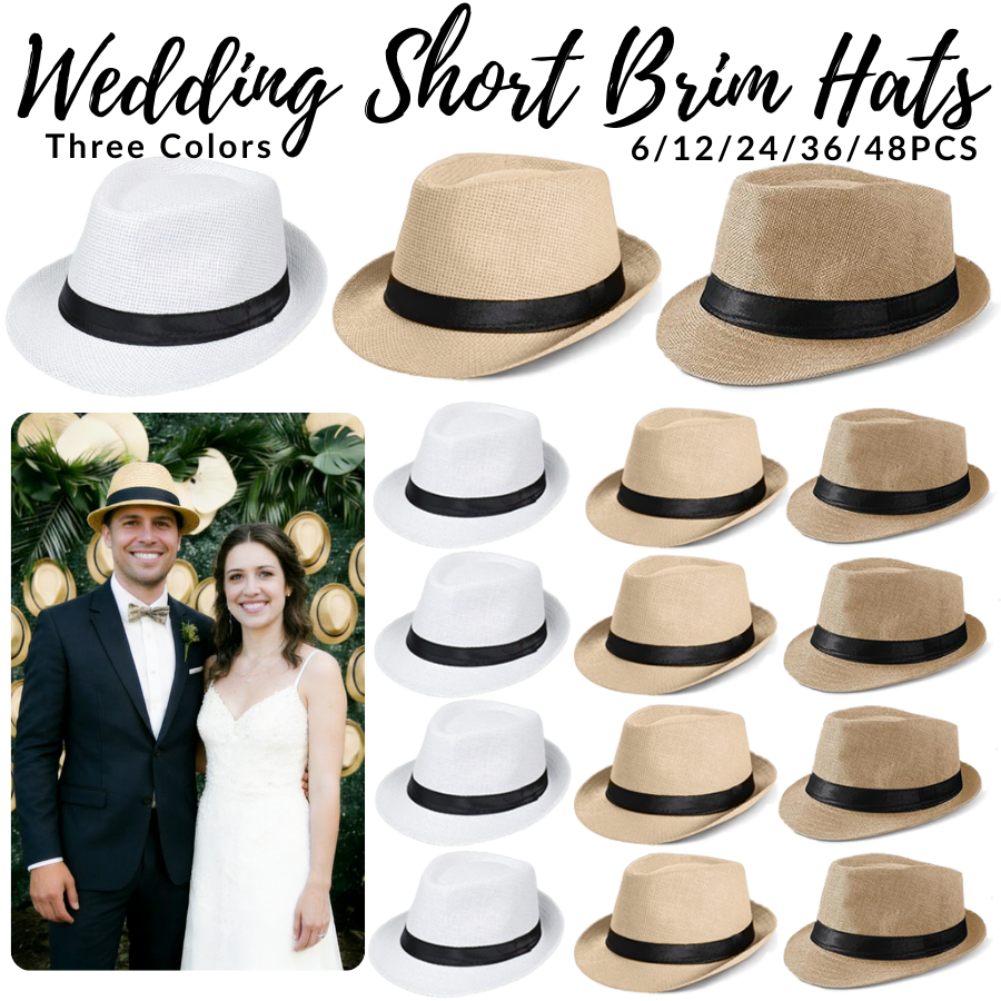 6-48PACK Wedding Straw Fedora  - огляд і ціна Bucket Hat Straw