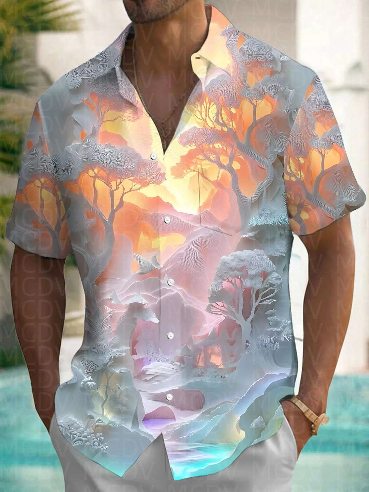 Trump Pattern Men's Hawaiian S - огляд і ціна Shirt Camp Collar