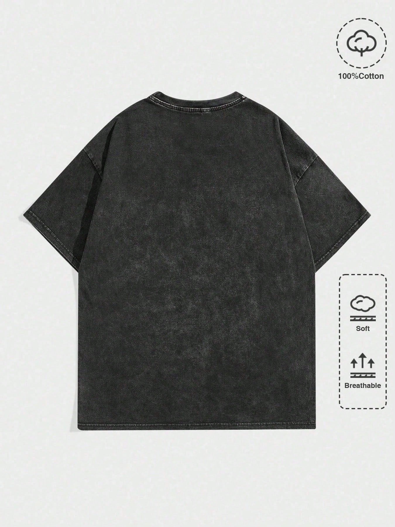 Black Washed Graphic Tee with  - огляд і ціна Tee Graphic Print
