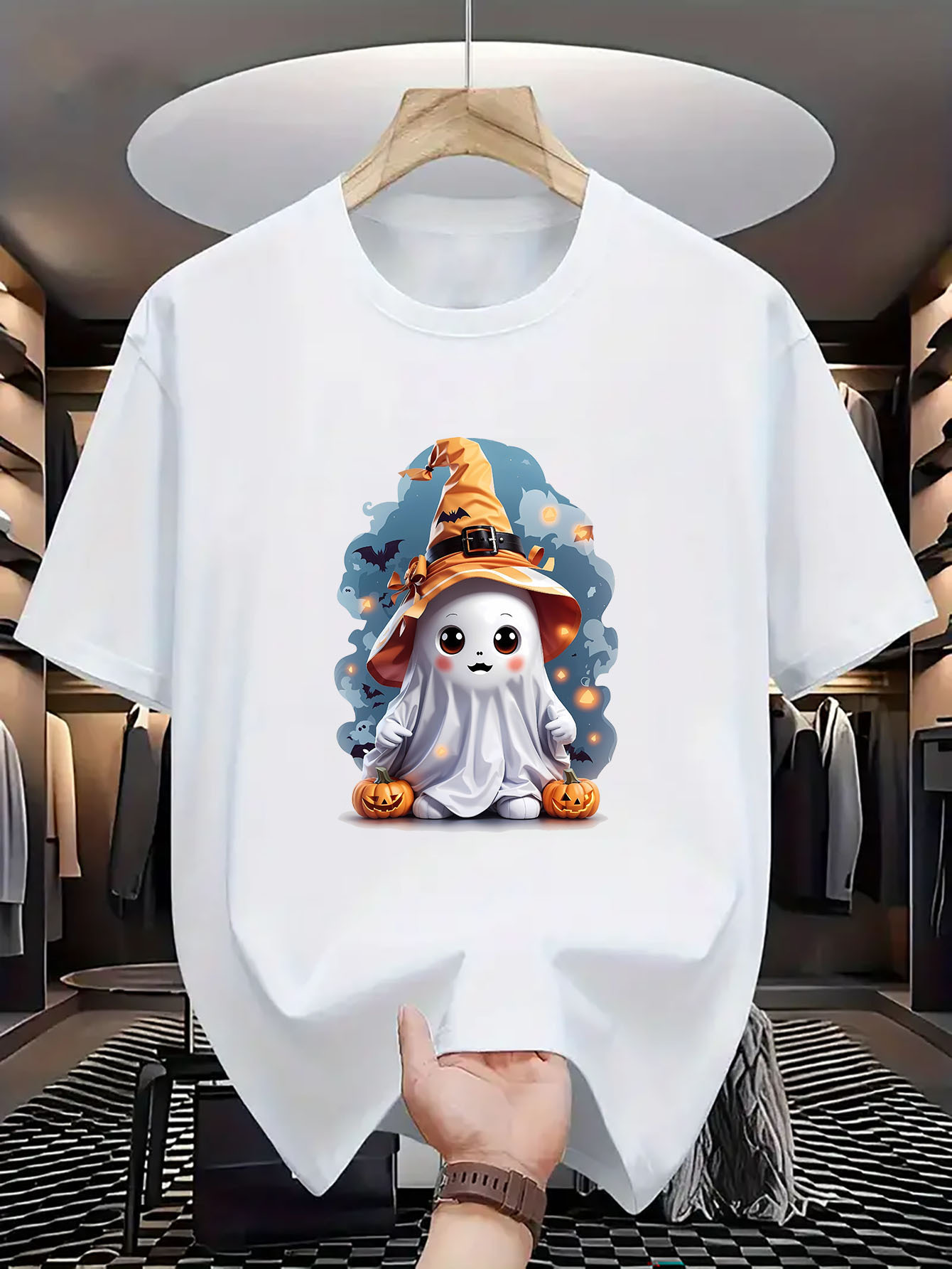 Halloween Cute Ghost Wizard Pu - огляд і ціна Linen Shirt Breathable