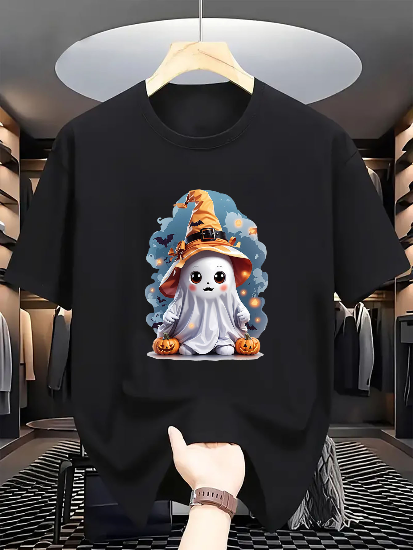 Halloween Cute Ghost Wizard Pu - огляд і ціна Linen Shirt Breathable