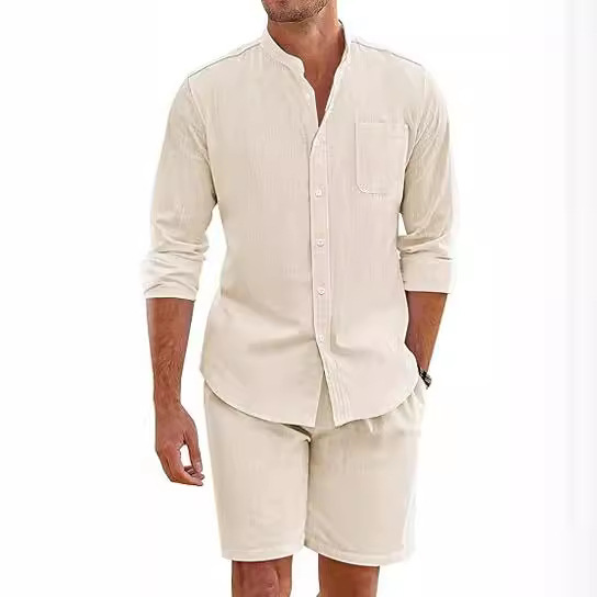 Simple Casual Men's Cotton Lin - огляд і ціна Linen Shirt Breathable
