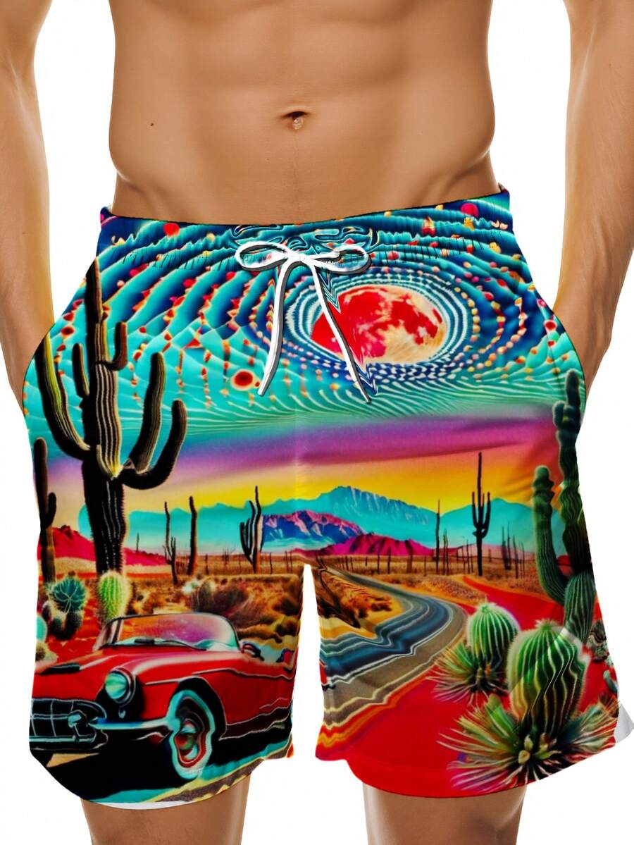 Mens Desert Scene Swim Trunks  - огляд і ціна Swim Trunk Quick Dry