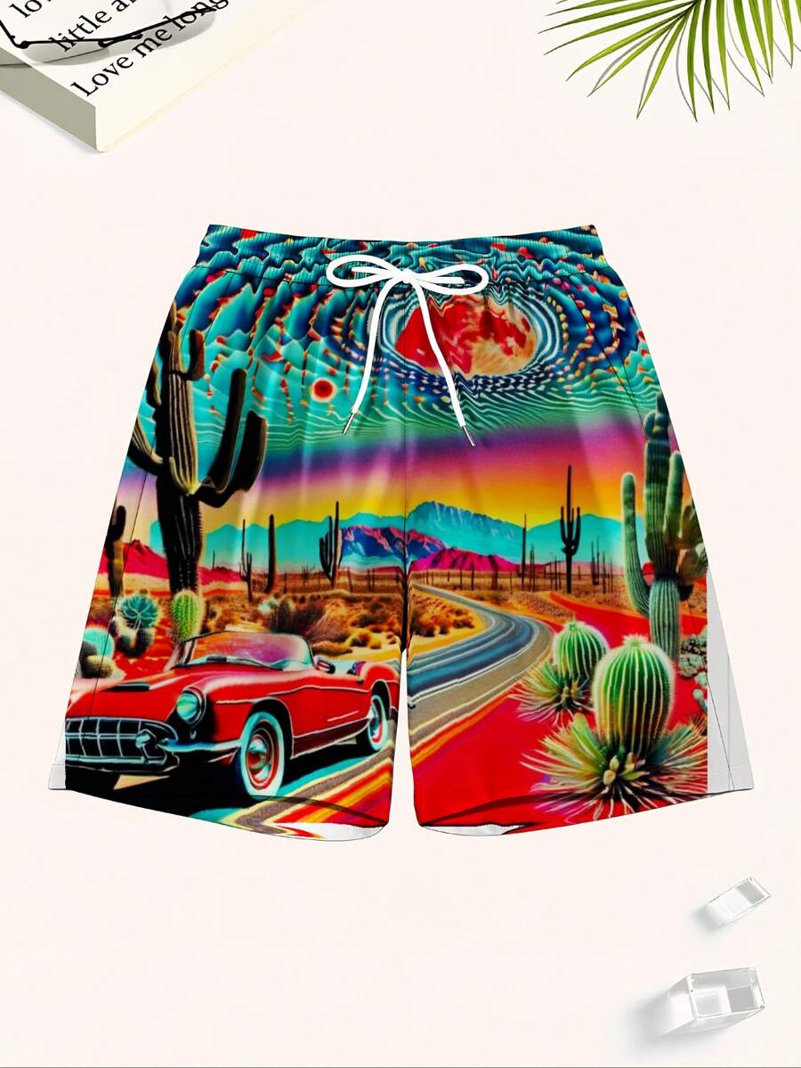 Mens Desert Scene Swim Trunks  - огляд і ціна Swim Trunk Quick Dry