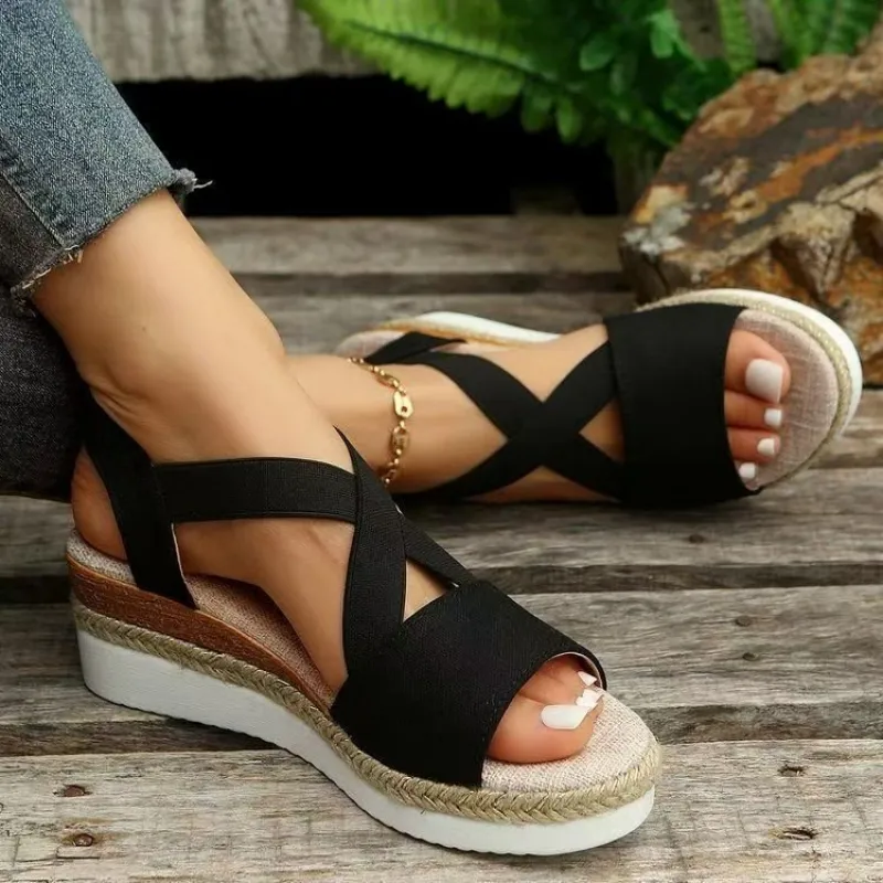 Women's Platform Wedge Sandals - огляд і ціна Espadrille Slip On