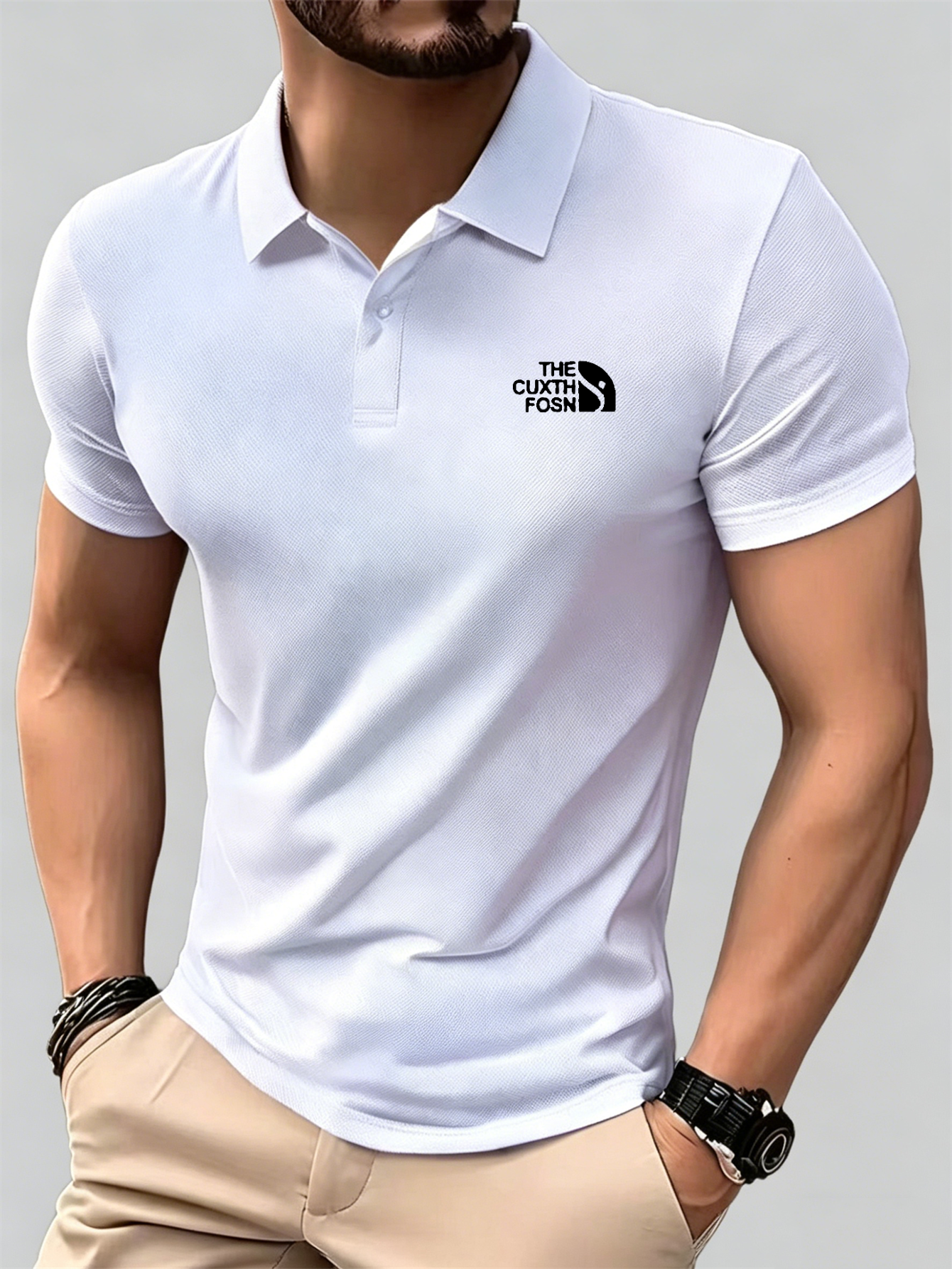 Men's Navy Blue 100% Polyester - огляд і ціна Polo Shirt Pique