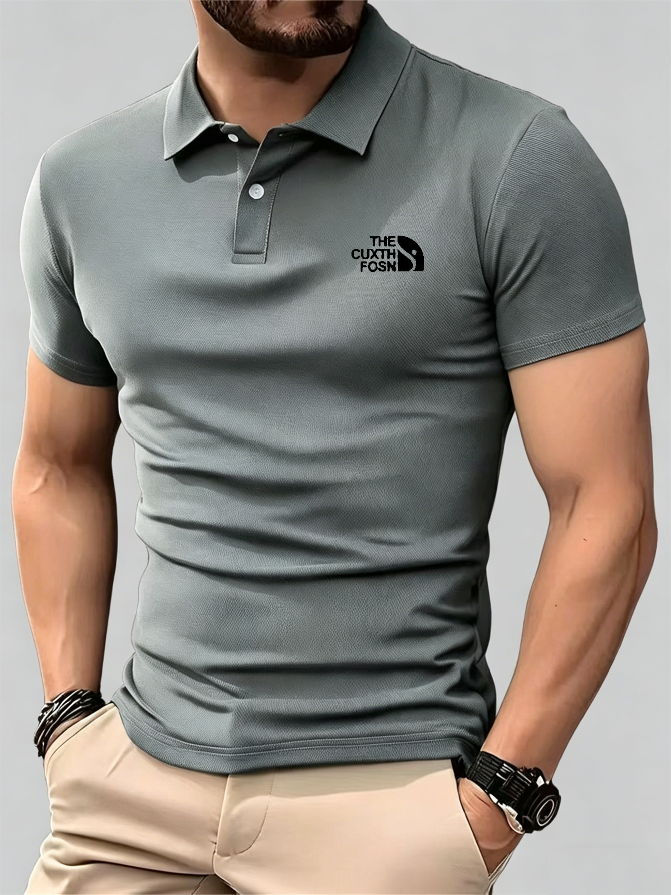 Men's Navy Blue 100% Polyester - огляд і ціна Polo Shirt Pique