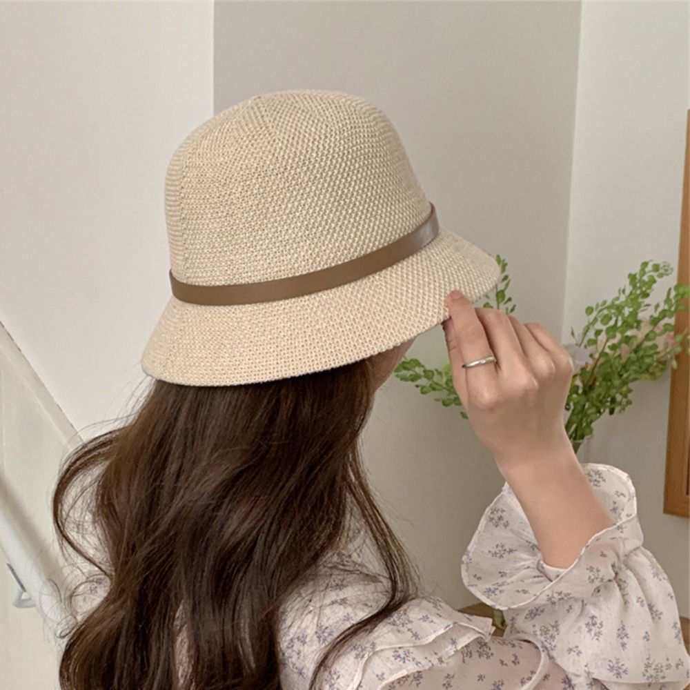 Korean PU Leather Belt Women S - огляд і ціна Bucket Hat Straw