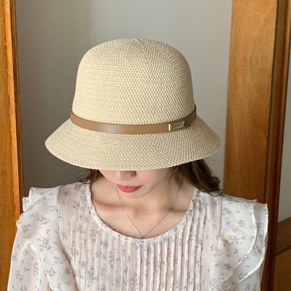 Korean PU Leather Belt Women S - огляд і ціна Bucket Hat Straw