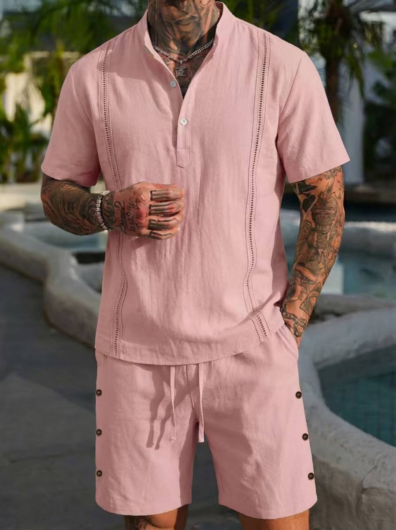 2026 men's summer beach casual - огляд і ціна Short Linen Drawstring