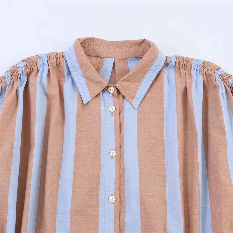 Women's Stripe Shirt 2026 New  - огляд і ціна Shirt Camp Collar
