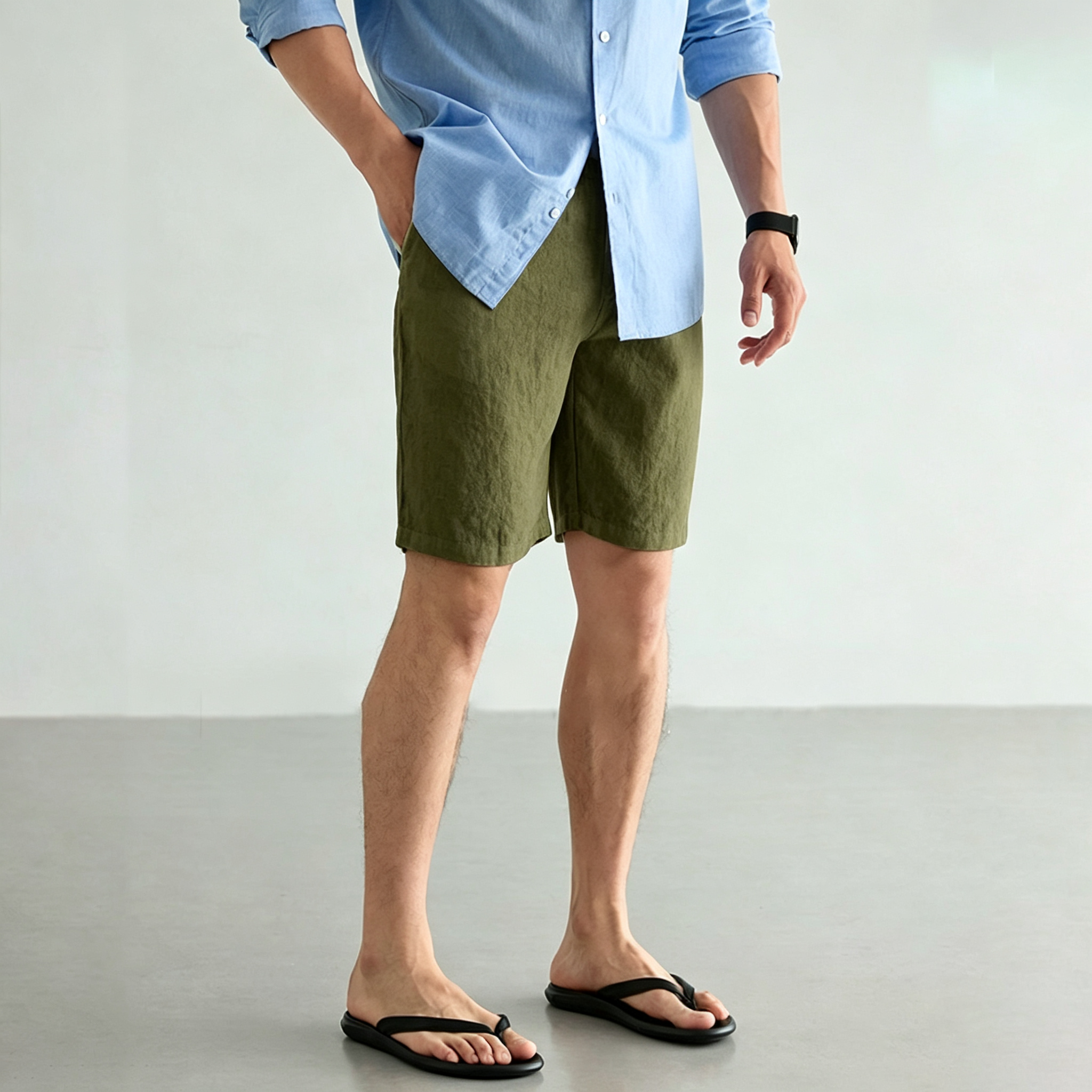 Men's Linen Cotton Shorts Summ - огляд і ціна Short Linen Drawstring