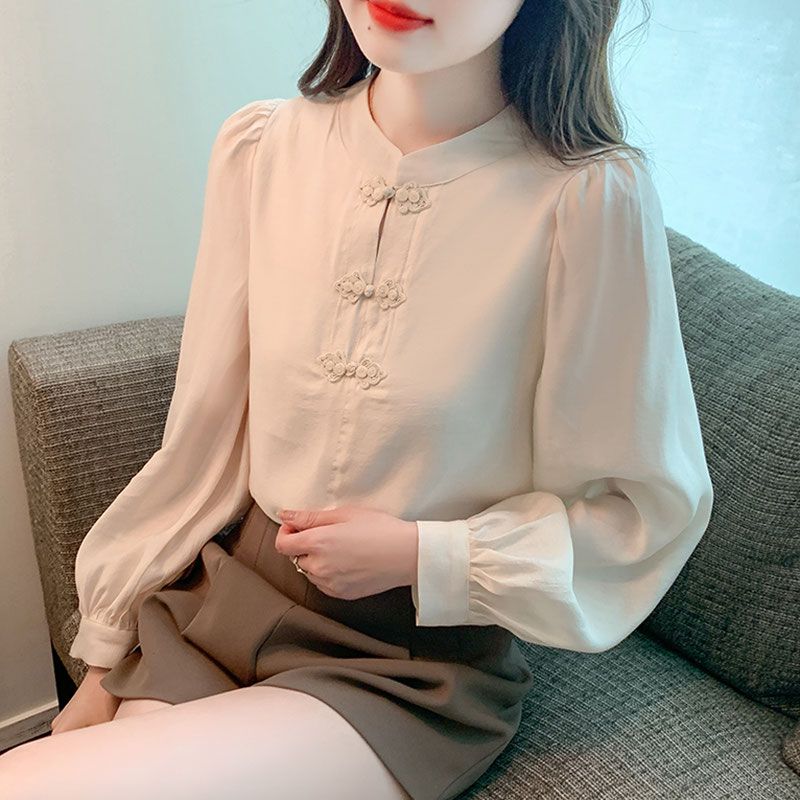 New Chinese Style Stand Up Col - огляд і ціна Shirt Camp Collar