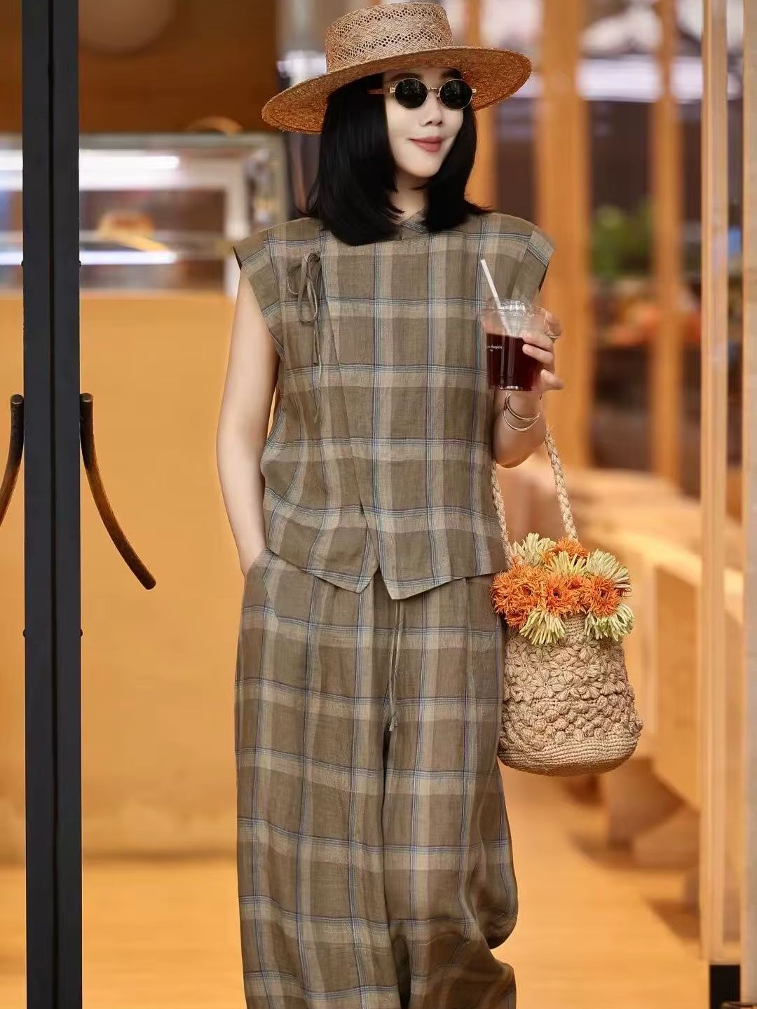Fashionable stylish high-end l - огляд і ціна Short Linen Drawstring