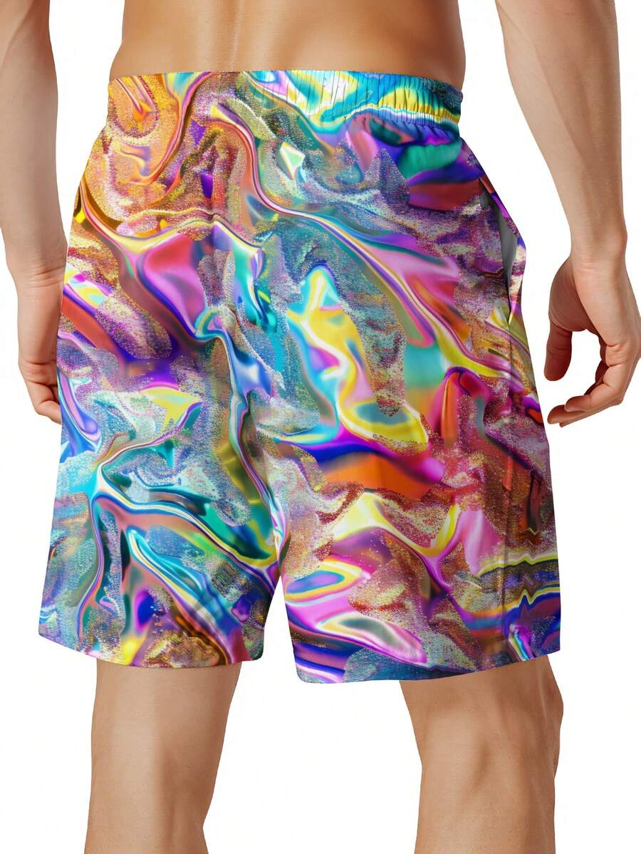 Mens Colorful Abstract Print Q - огляд і ціна Swim Trunk Quick Dry