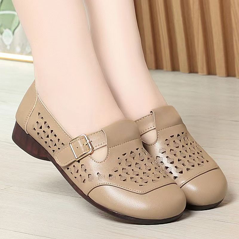 Women's Leather Hollow Out Low - огляд і ціна Casual Sandal Leather