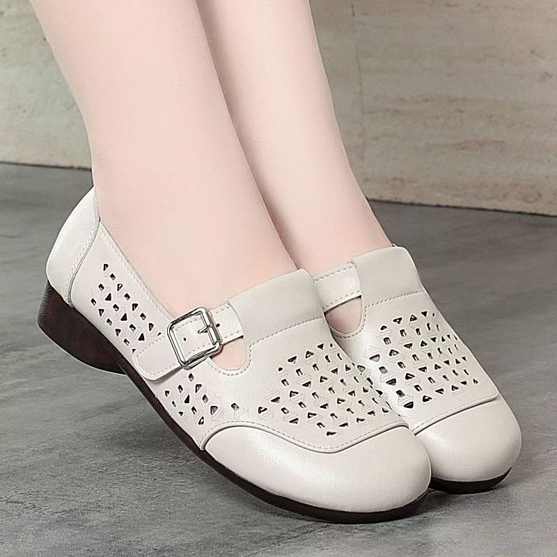 Women's Leather Hollow Out Low - огляд і ціна Casual Sandal Leather