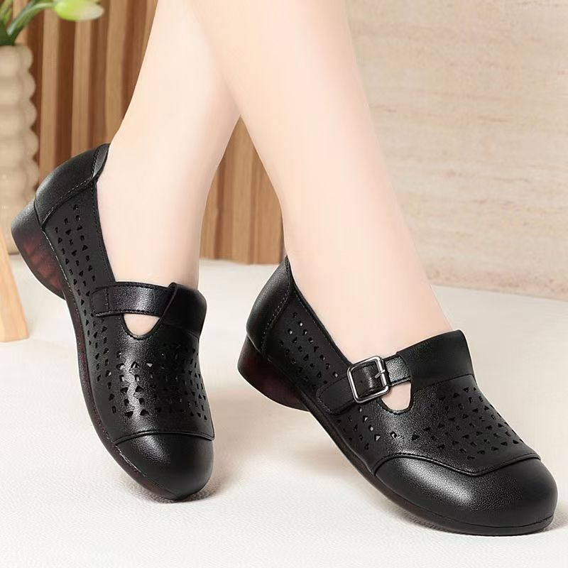 Women's Leather Hollow Out Low - огляд і ціна Casual Sandal Leather