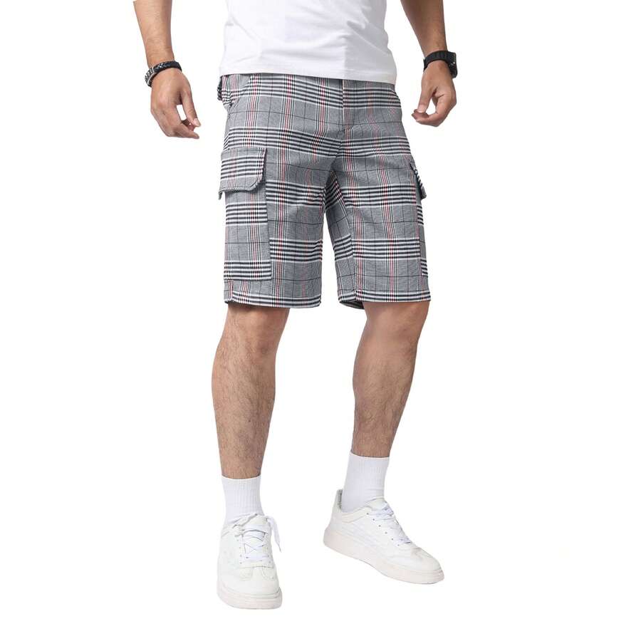 Mens Slim Fit Stretch Plaid Dr - огляд і ціна Shorts Chino Slim