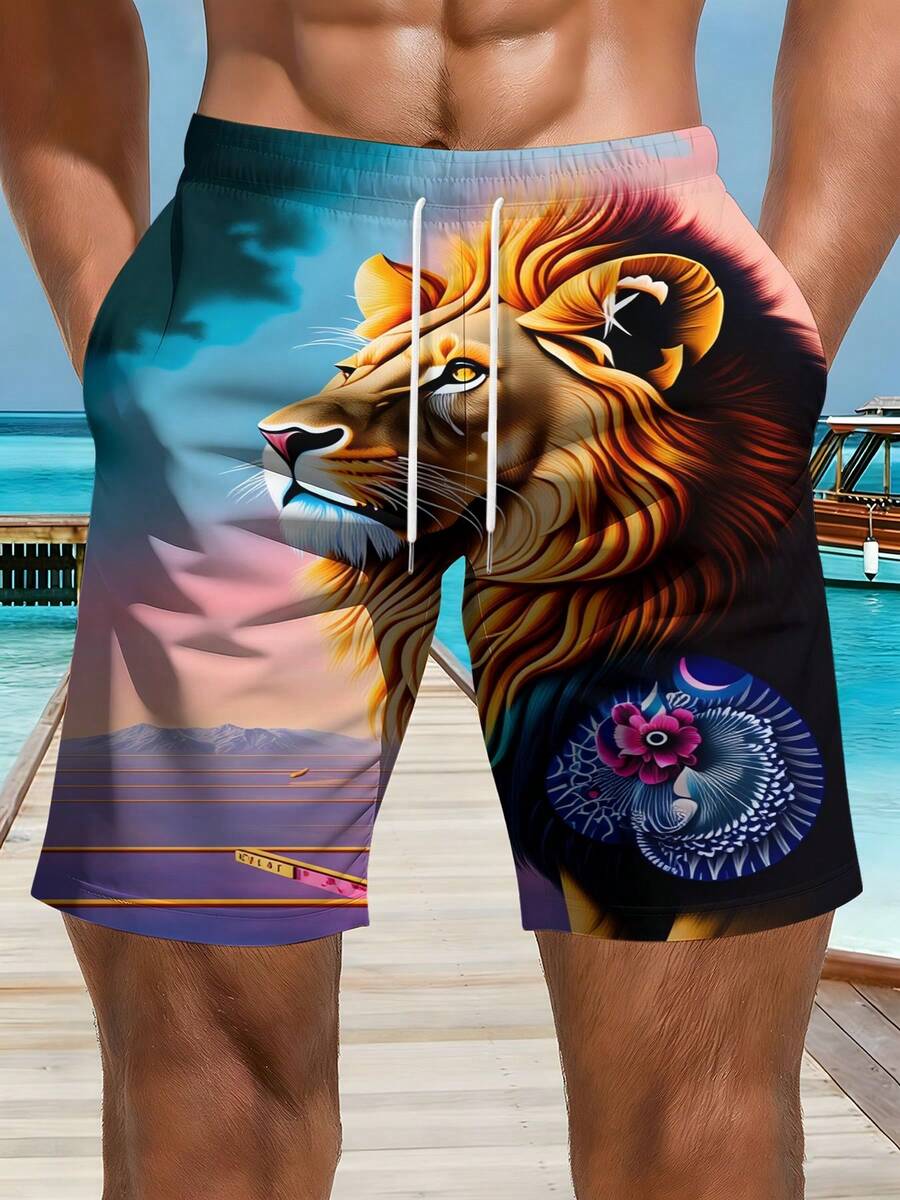 Mens Beach Shorts 3D Print Lio - огляд і ціна Swim Trunk Quick Dry