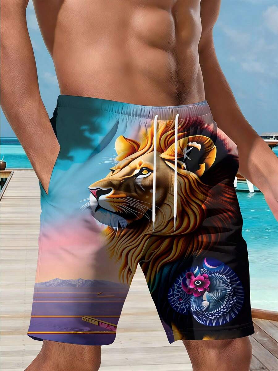Mens Beach Shorts 3D Print Lio - огляд і ціна Swim Trunk Quick Dry