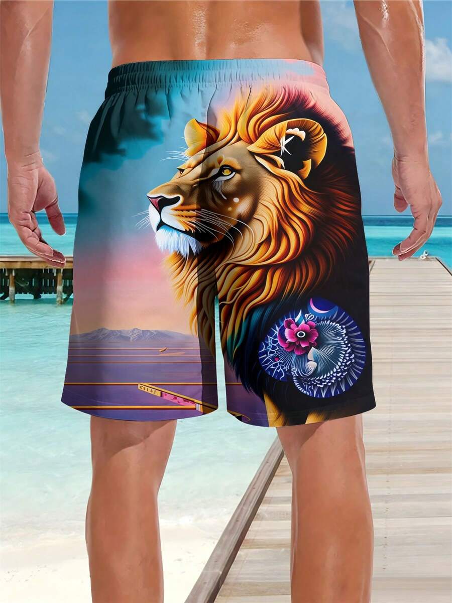 Mens Beach Shorts 3D Print Lio - огляд і ціна Swim Trunk Quick Dry