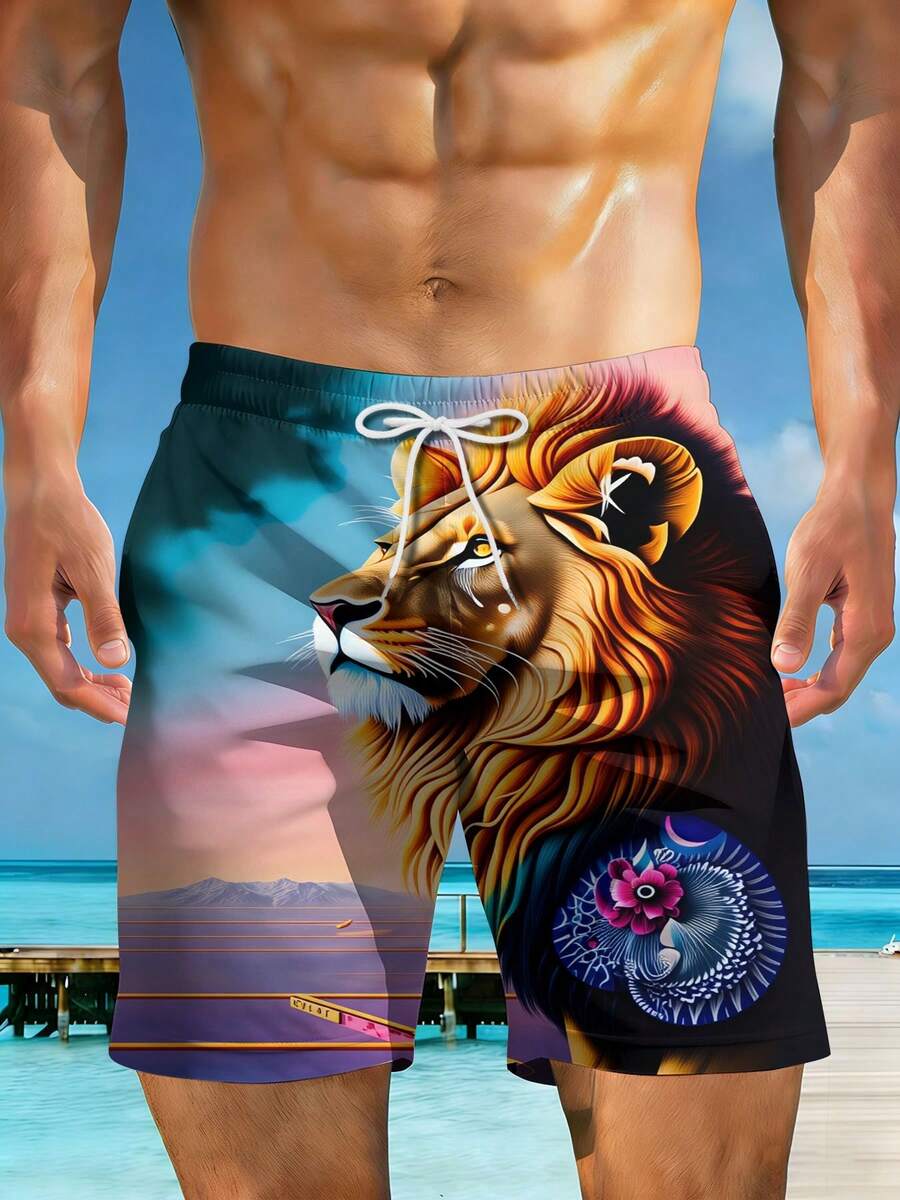 Mens Beach Shorts 3D Print Lio - огляд і ціна Swim Trunk Quick Dry