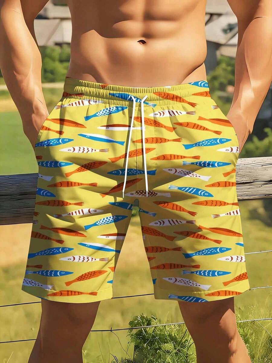 Colorful Fish Pattern Swim Tru - огляд і ціна Swim Trunk Quick Dry
