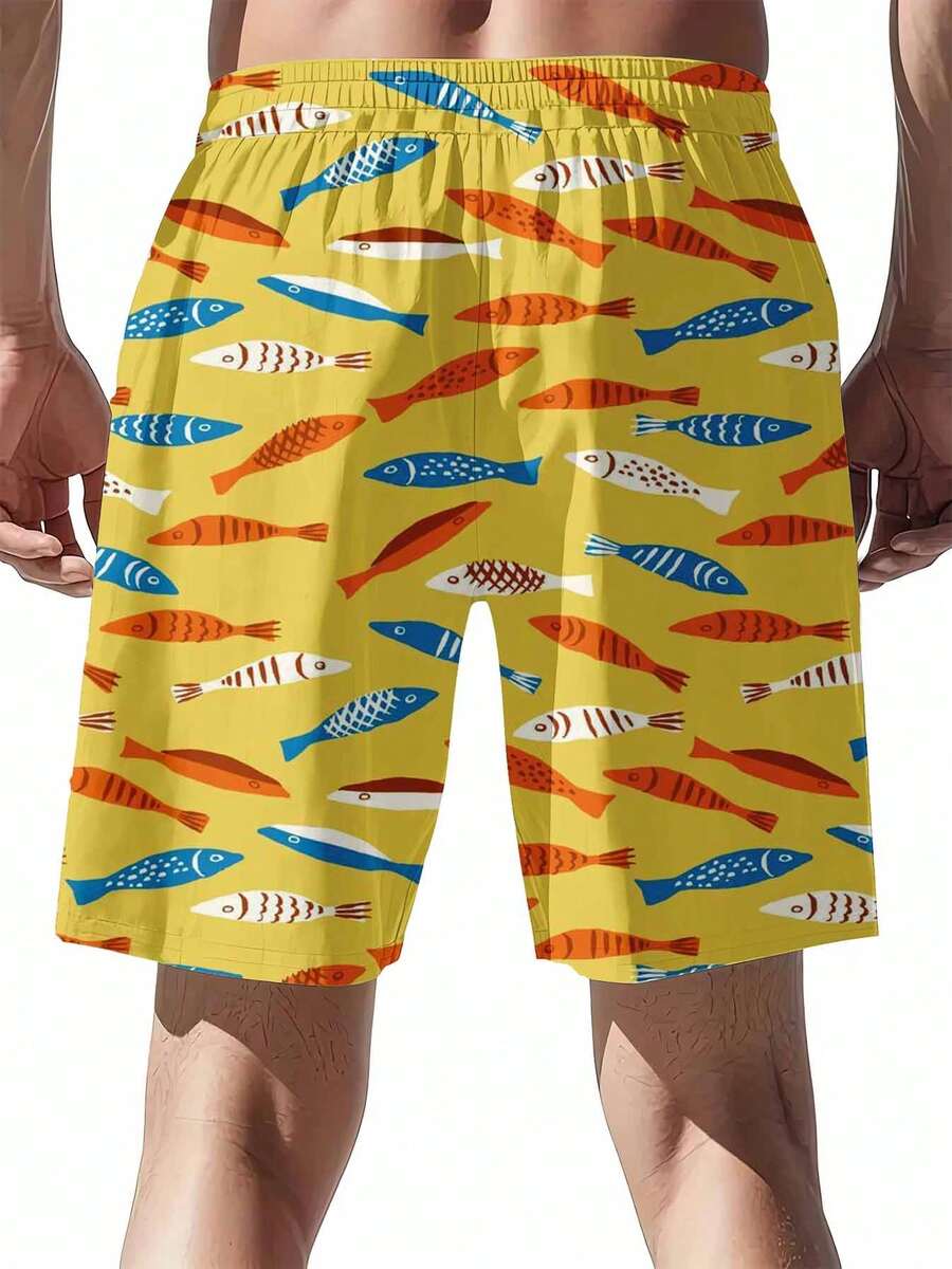 Colorful Fish Pattern Swim Tru - огляд і ціна Swim Trunk Quick Dry