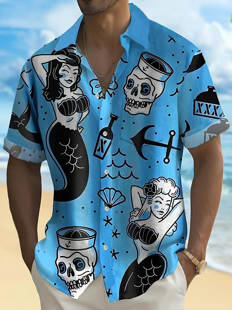 Summer Men's Fashion Casual So - огляд і ціна Resort Shirt Floral