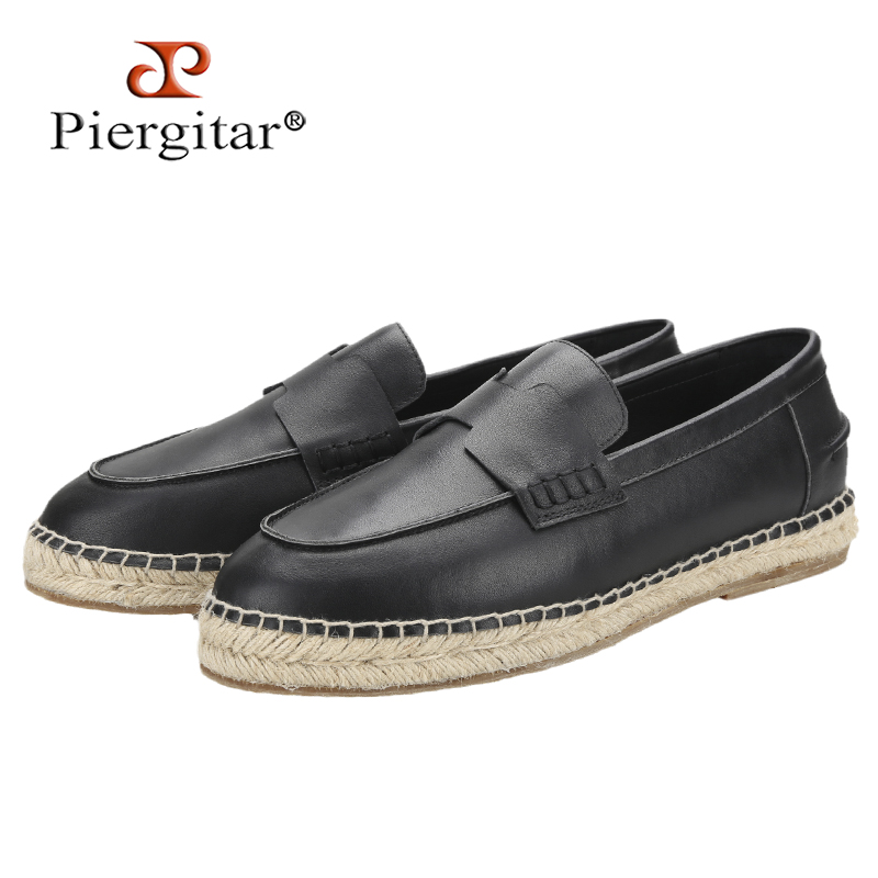 Piegitar Black Genuine Leather - огляд і ціна Espadrille Slip On