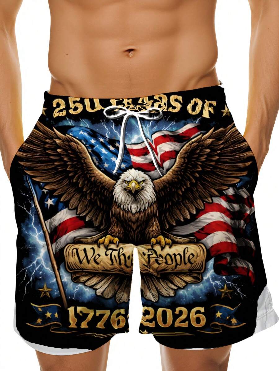 Patriotic Swim Trunks Men Beac - огляд і ціна Swim Trunk Quick Dry