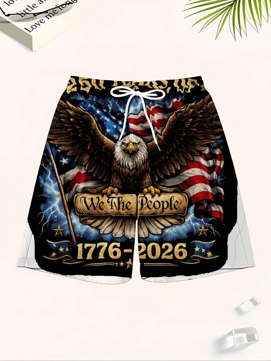 Patriotic Swim Trunks Men Beac - огляд і ціна Swim Trunk Quick Dry