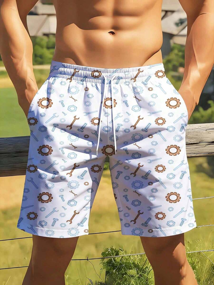 Mechanical Tools Pattern Swim  - огляд і ціна Swim Trunk Quick Dry