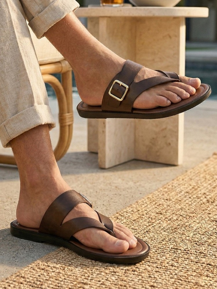 Outside Summer Mens Flat Shoes - огляд і ціна Flip Flop Leather Men