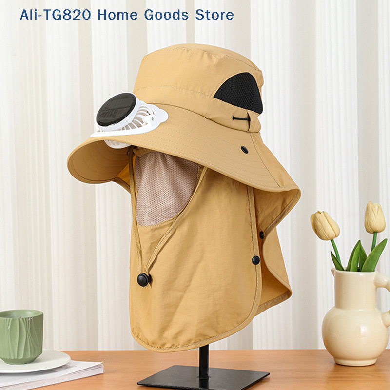[TG820]Men Fan Hat With Solar  - огляд і ціна Bucket Hat Straw