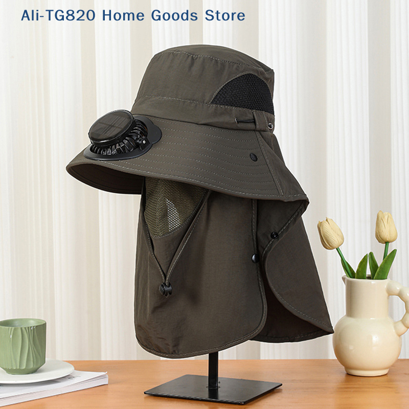 [TG820]Men Fan Hat With Solar  - огляд і ціна Bucket Hat Straw