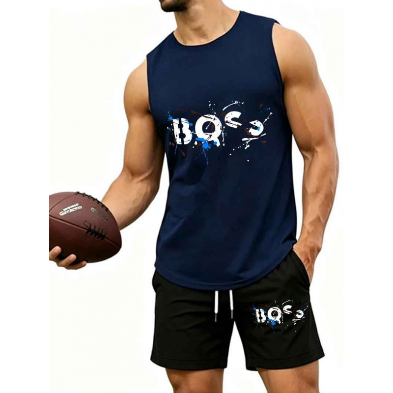 Men's  Graffiti Letter Print 2 - огляд і ціна Tank Top Muscle