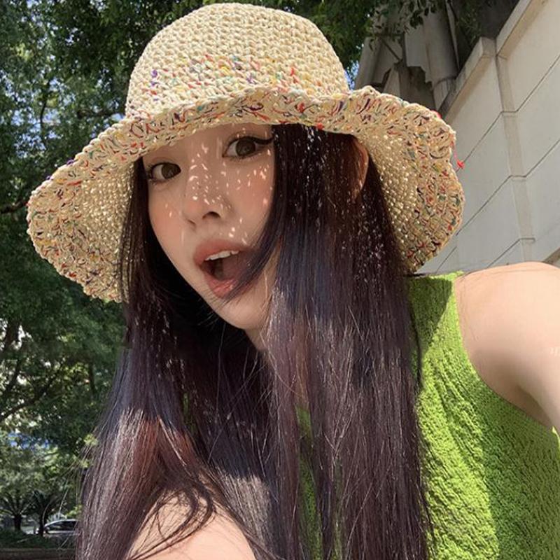 Handwoven Rainbow Straw Hats W - огляд і ціна Bucket Hat Straw